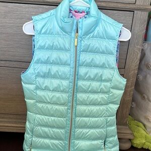 Lilly Pulitzer Aqua Puffer Vest